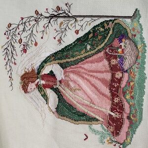 Completed Vintage Christmas Angel Cross Stitch